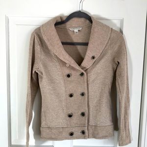 Banana Republic knit top - 100% cotton- double breasted -shawl collar